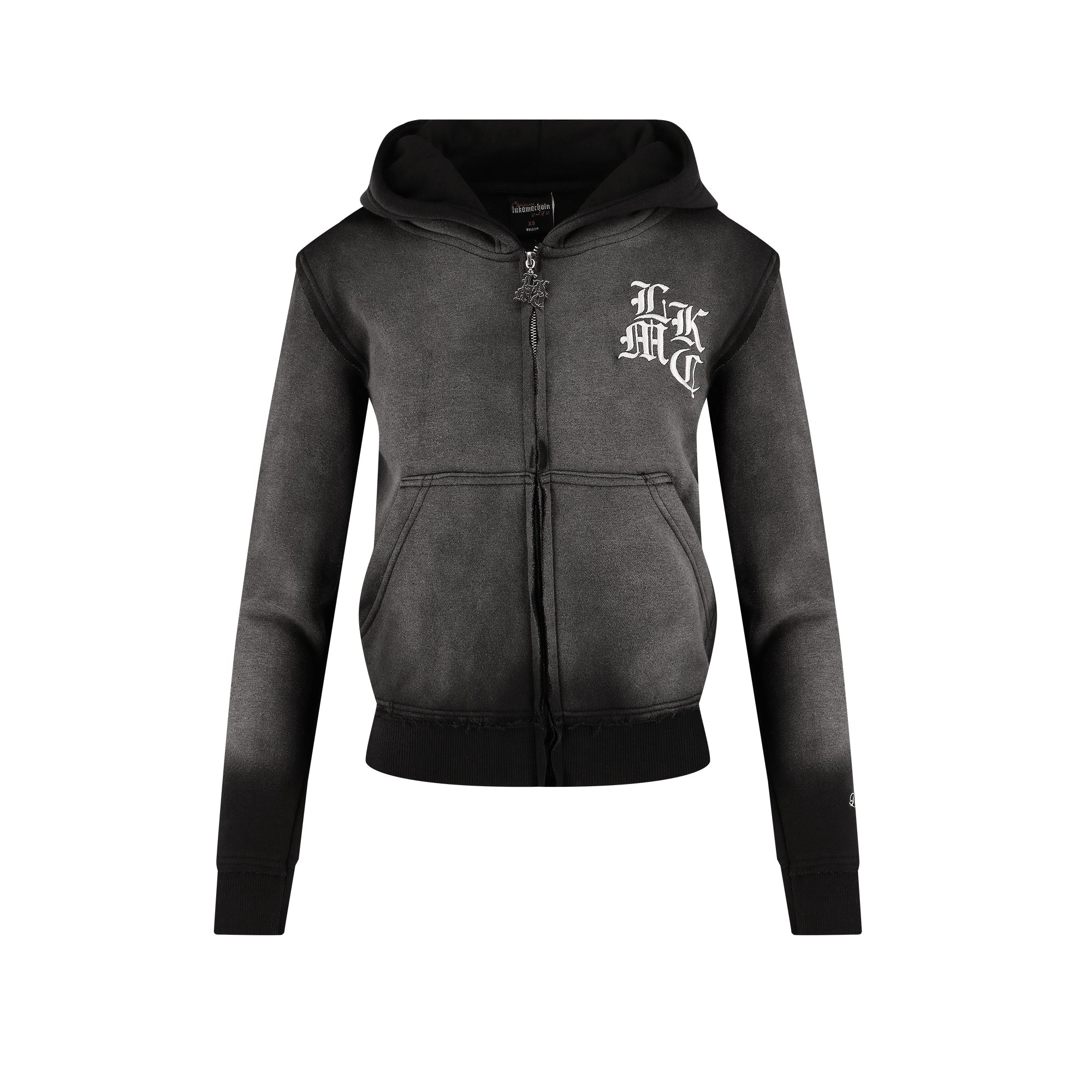 Distressed Zip Hoodie Dark Gray (Female version)