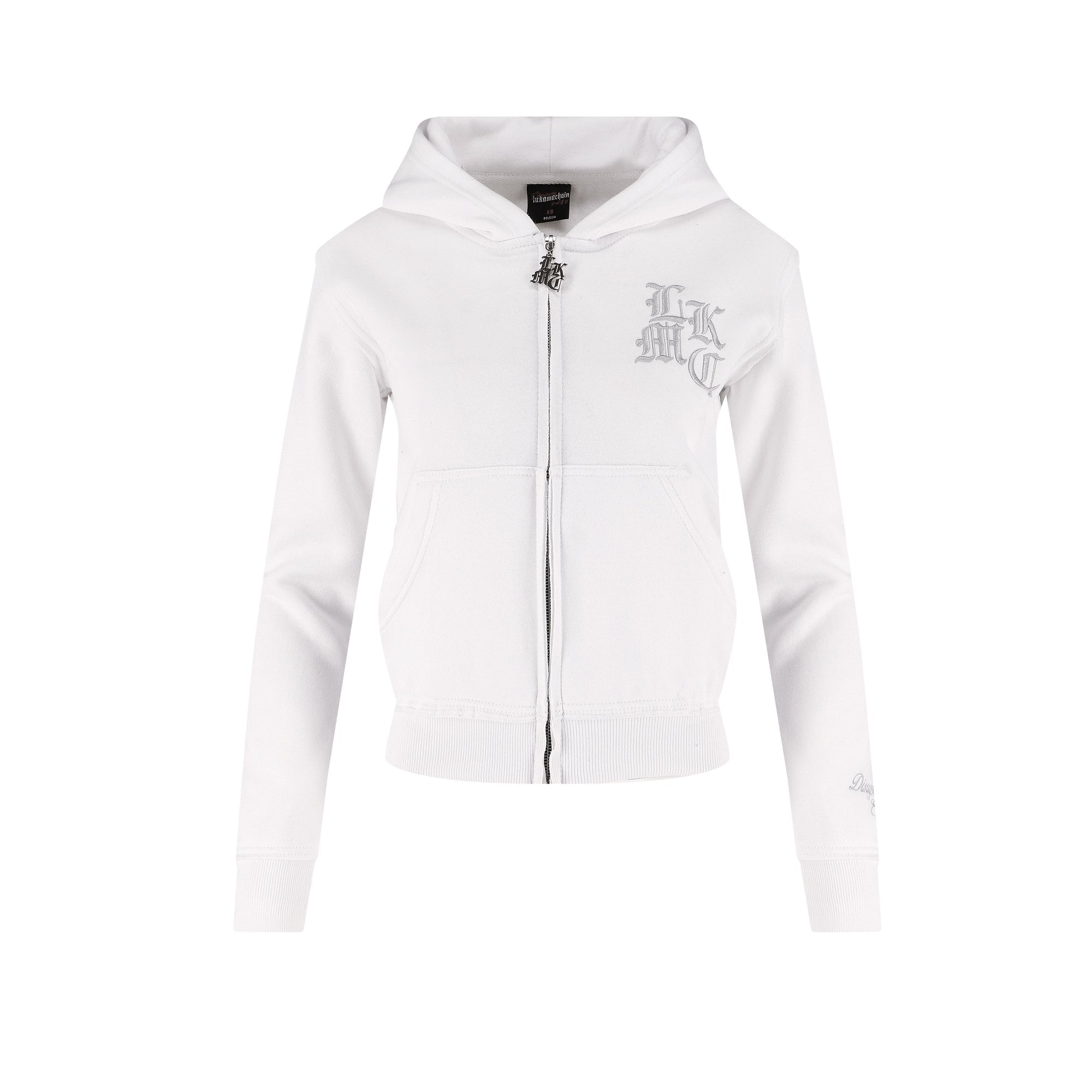 Distressed Zip Hoodie White (Female version)