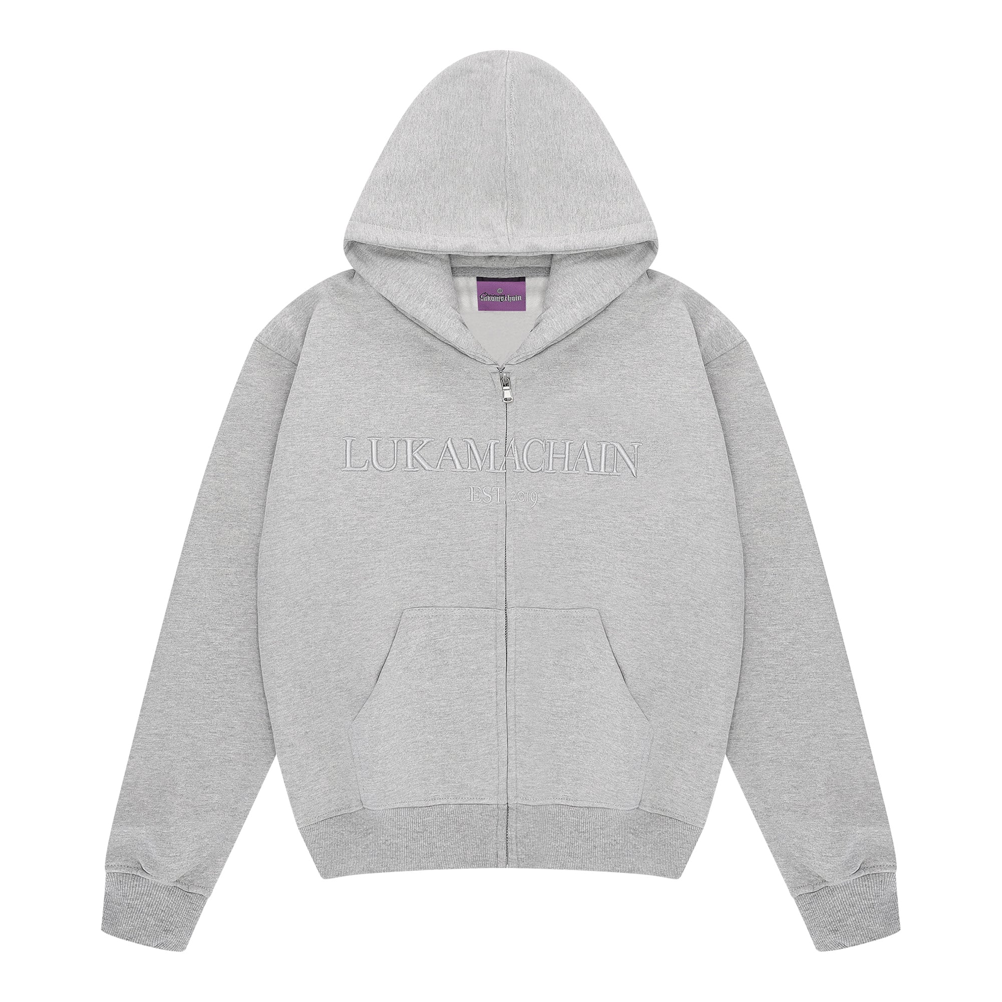 Essential Zip Up Hoodie Heather Gray