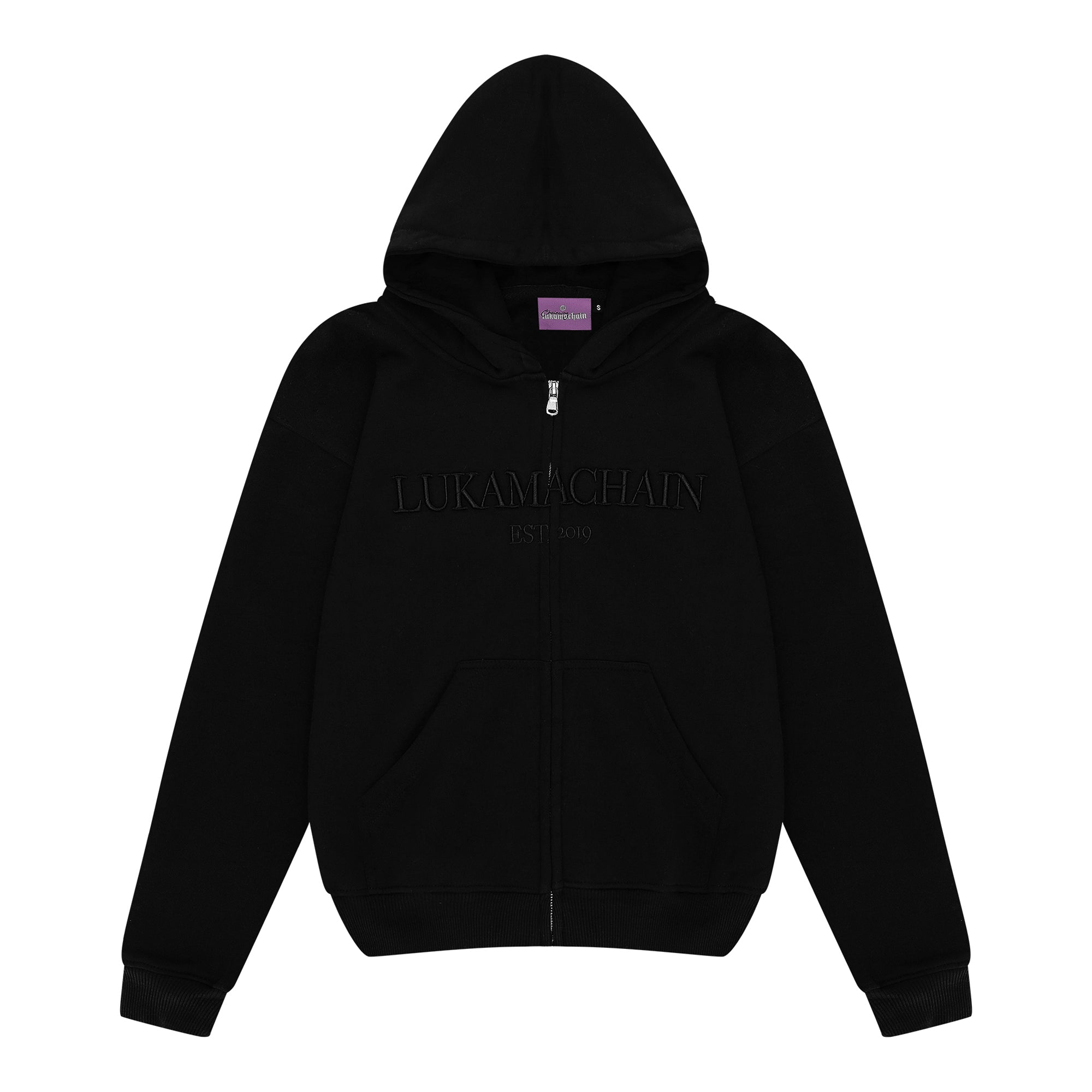 Essential Zip Up Hoodie Black