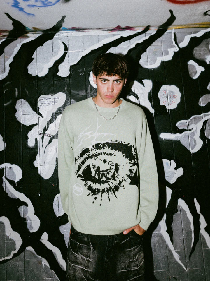 OVER5IZE "optic" SWEATER SAGE GREEN