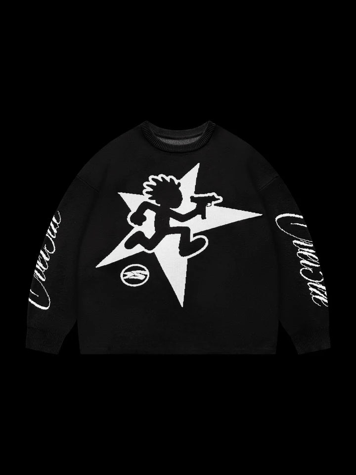 OVER5IZE "uzi" SWEATER BLACK