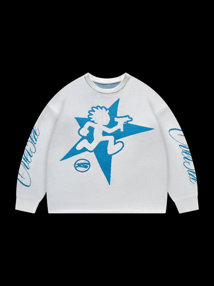 OVER5IZE "uzi" SWEATER WHITE