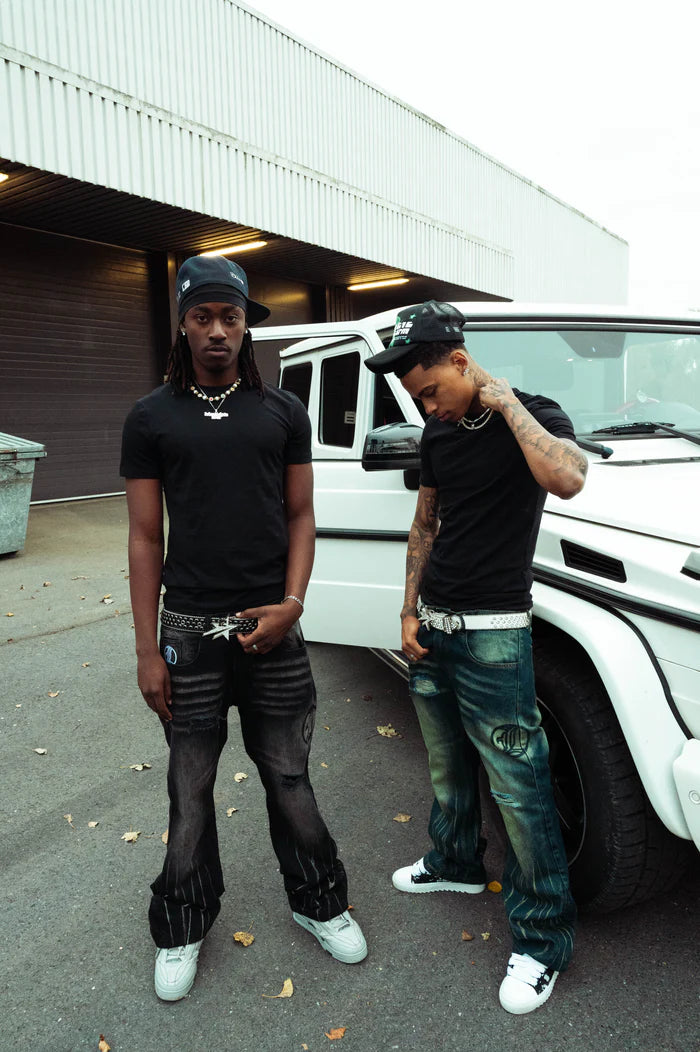 Flared Jeans Series - Blue Yellow