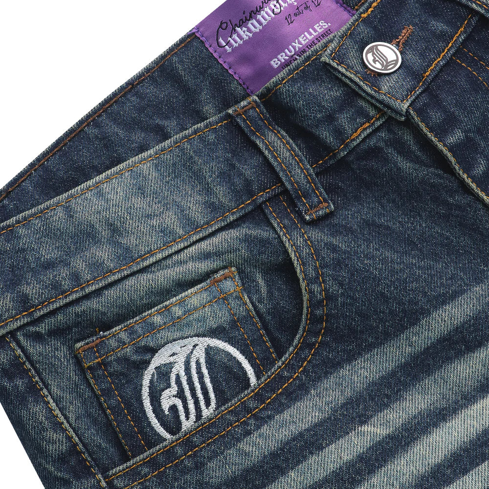 Flared Jeans Series - Blue Yellow