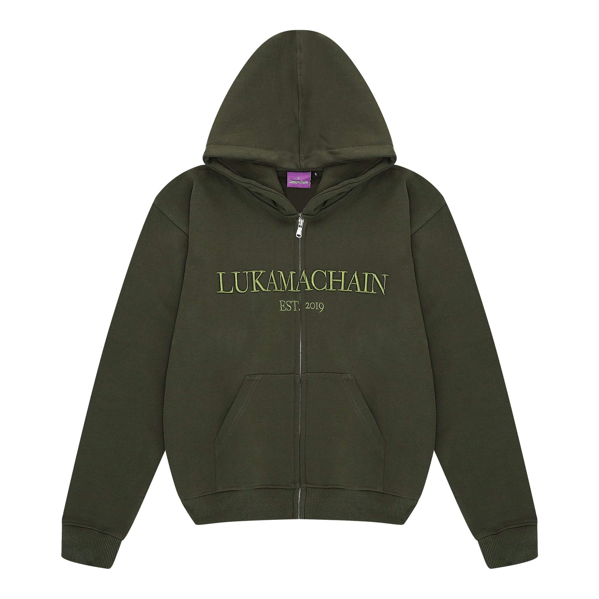 Essential Hoodie Zip Up Army Green