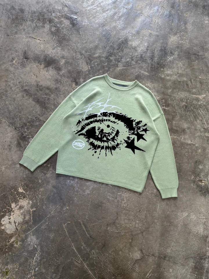 OVER5IZE "optic" SWEATER SAGE GREEN