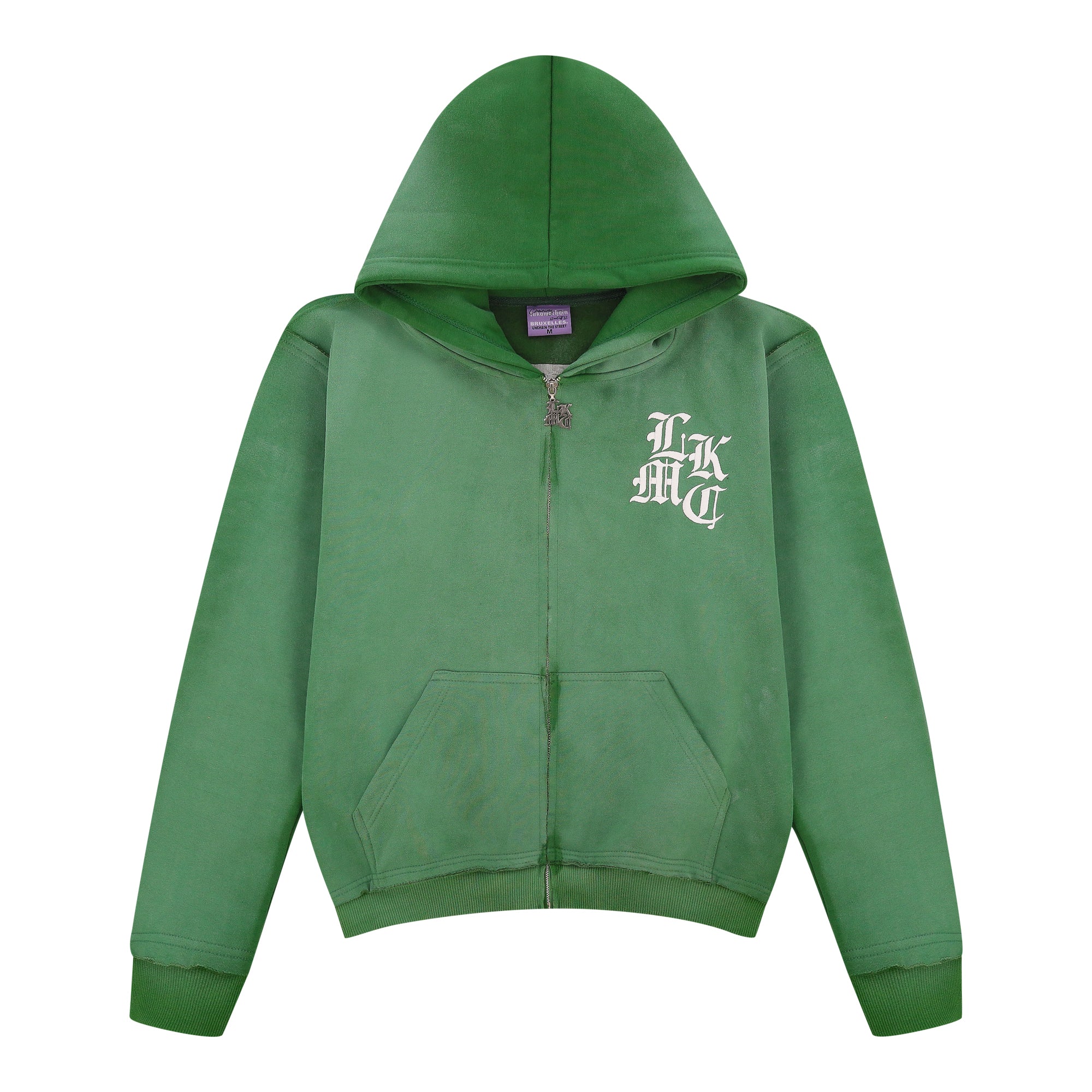 Distressed Zip Hoodie Green (limited edition)